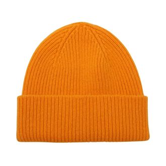 Le Bonnet Klassieke Muts - Dames - Accessoires - Oranje - Maat: ONE Size Wol