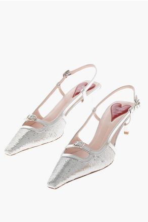 Roger Vivier Pumps Slingback MINI BUCKLE in Pelle Paillettata 6cm taglia 39