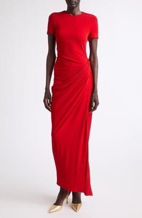 Erdem Draped Crepe Jersey Dress in Ruby Red at Nordstrom, Size 14