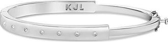 Kenneth Jay Lane Cubic Zirconia Bangle Bracelet in Rhodium Plated at Nordstrom