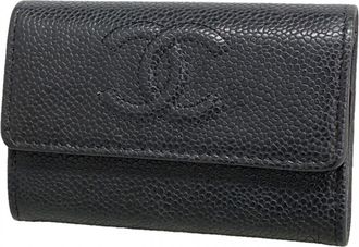 Chanel Black Grained Calfskin Coin Purse/Coin Case (Pre-Owned)