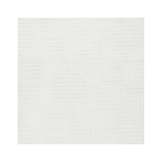 Beliani Alfombra Para Sal&oacute;n Estilo Moderno Forma Cuadrada Jacquard 160 Cm Pelo Corto Blanco Crema Tamirel