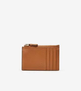 Cole Haan Womens Leather Zip Card Case - Brown