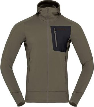 Norrøna Falketind Power Grid Hood Fleecejacke für Herren | braun