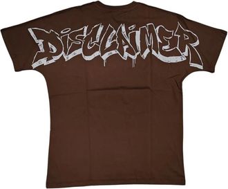 Disclaimer Tops, Heren, Bruin, S, Jersey T-shirt met muurschilderingseffect