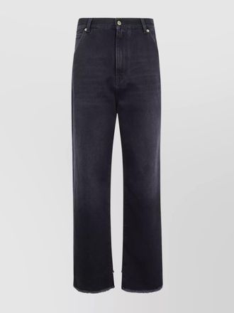 Darkpark cotton belted loose-fit cropped denim trousers