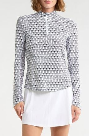 Callaway Geometric Chevron Quarter Zip Pullover in Brilliant White at Nordstrom Rack, Size X-Small