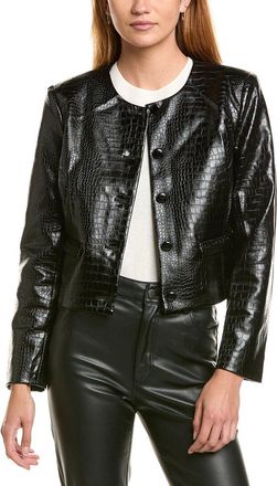Shelli Segal Croc Faux Leather Jacket