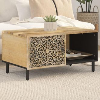 vidaXL Mesa De Centro De Madera Maciza De Mango 80x50x40 Cm Vidaxl