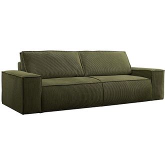 Vente-Unique Vente-unique - Divano letto 4 posti in Velluto a coste Kaki - amelia