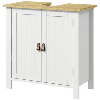 Kleankin Kleankin Mobile Sottolavabo Per Bagno, 2 Ante, Ripiano Regolabile, Bianco