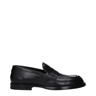 Dolce & Gabbana Black Leather Slip-On Mens Loafers