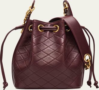 Saint Laurent Cassandra Small YSL Bucket Bag in Quilted Leather