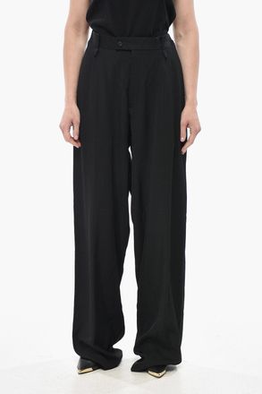 Balenciaga Pantaloni Palazzo in Cupro con Martingale Laterali Balenciaga