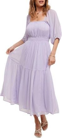 Wishlist Chiffon Tiered Midi Dress in Lavender at Nordstrom Rack, Size Medium