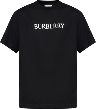 Burberry T-shirt met logo - Zwart