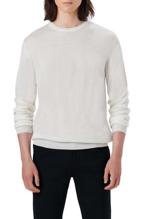 Bugatchi Merino Wool Crewneck Sweater in Chalk at Nordstrom, Size Xx-Large
