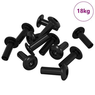 vidaXL Tuercas De Manga 8451 Pcs Negro Metal Vidaxl
