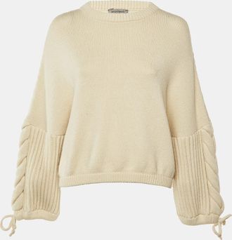 Sportmax Cream Knit Bell Sleeve Sweater