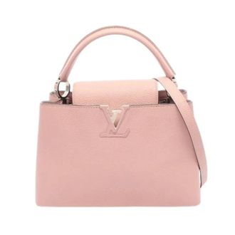 Louis Vuitton Pre-owned Capucines MM Taurillon Leather 2way Handbag - Dames - Pre-owned - Roze - Maat: ONE Size Leer