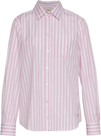 Max Mara Gestreept katoenen overhemd - Dames - Overhemden - Roze - 2XS - Katoen - Overhemden