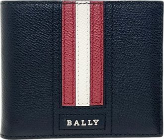 Bally Black Red Color White Leather Bill Wallet (Bi-Fold) (Pre-Owned)