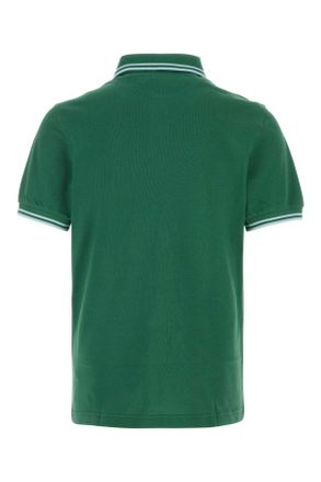 Fred Perry Mens Green Piquet Polo Shirt Sptgrnlticltic Exterior: Cotton T-shirts And Polos