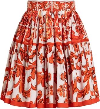 Dolce & Gabbana poplin rok met majolica-print
