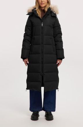 Noize Winter Long Parka with Faux Fur Trim in Black at Nordstrom Rack, Size Small