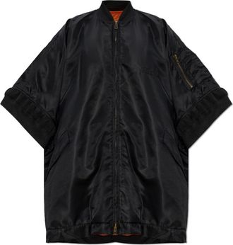 Maison Margiela Capes, female, Black, Size: 2XS Poncho With Embroidered Logo