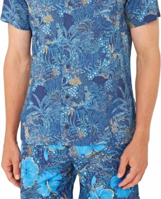 Orlebar Brown Mens Travis Tropic Tops In Night Iris/cerulean