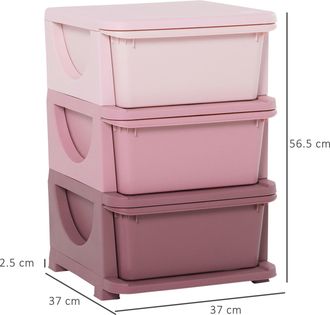 HOMCOM Kids Storage Boxes - Pink - HOMCOM | TJ Hughes