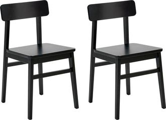 Beliani Conjunto Tradicional De 2 Sillas De Comedor Con Estructura De Madera De Caucho Muebles Comedor Cocina Negro Gorre