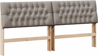 vidaXL Upholstered Headboard Taupe 200 cm Solid Pine Wood vidaXL