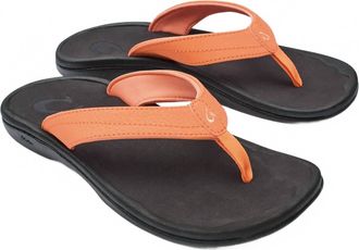 Olukai Womens Ohana Sandals In Shell Coral/black