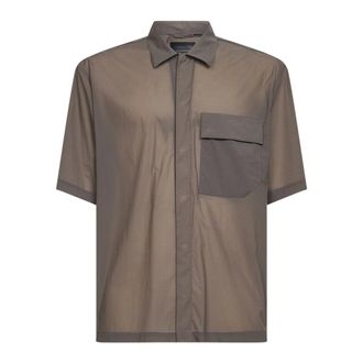 Herno Short Sleeve Shirts, male, Brown, Size: XL Short Sleeve Shirt