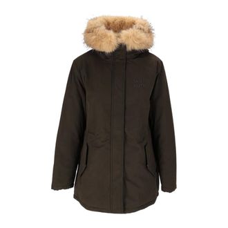 MC2 Saint Barth Parka con pelliccia sintetica - - Coats - Donna - Verde - M