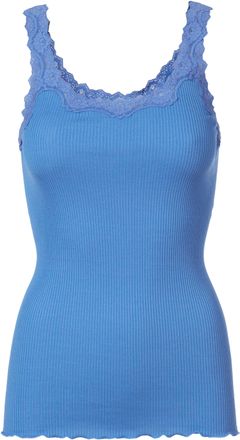 Rosemunde Spitzentop ROSEMUNDE Babette Silk Top, Damen, Gr. XL, blau (himmelblau), Feinripp, Obermaterial: 70% Seide, 30% Baumwolle, unifarben, k&ouml;rpernah h&uuml;ftbe