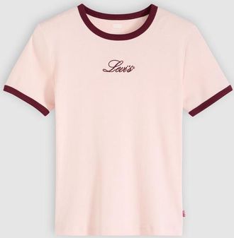 Levi's Camiseta Graphic Rickie - Mujer - L - Rosa / Cursive Levis Crystal Pink / Tawny Port