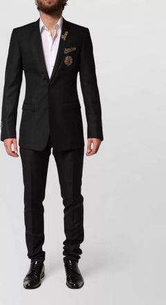 Dolce & Gabbana virgin wool embellished single breasted suit
