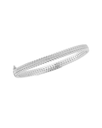 Chloe and Madison Chloe And Madison Silver Cz Feather Bangle Bracelet