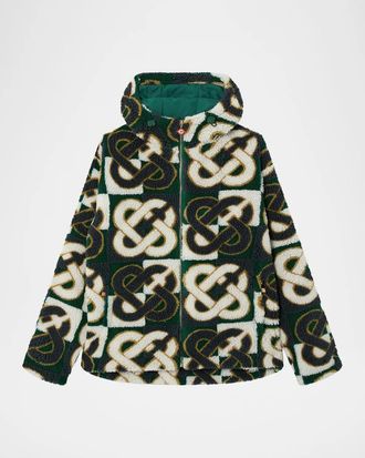 Casablanca Men & apos;s Monogram Logo Sherpa Jacket