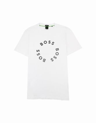 HUGO BOSS Mens Hugo Boss Tee 4 Circle Logo Print T Shirt White 100 - Size: 44