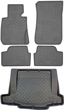 OEM Bmw Serie 1 E87 Hatchback (5 Puertas) De Septiembre De 2004 A 2011. Juego De Alfombrillas De Goma Para Coche Y Alfombrilla Para Maletero
