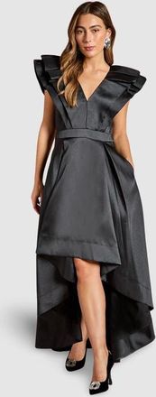 Coast Frill Sleeve V-Neck Midi Dress in Black at Nordstrom, Size 12