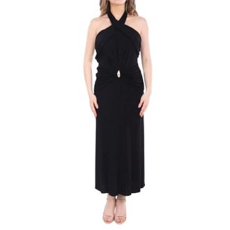 Elisabetta Franchi Dames, Jurken, Zwart, Maat: L Viscose