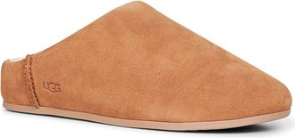 UGG Womens Slip-On Mules Elea Black Calf Leather Sandal