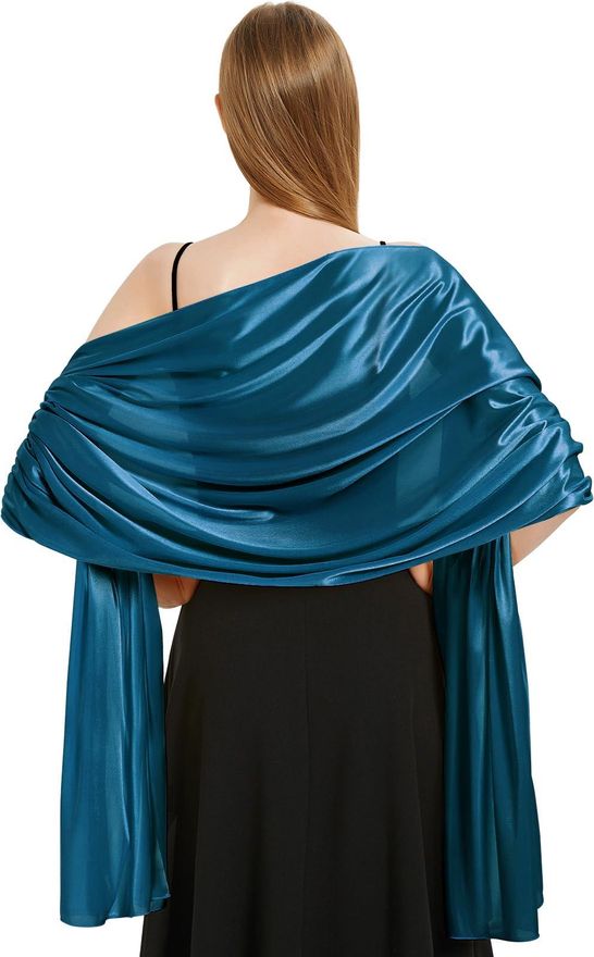 Ladies Satin Scarf Wedding Shawls and Wraps Womens Silky Scarf Lightweight Evening Party Dresses Bride Bridemaid, Hazel, One Size