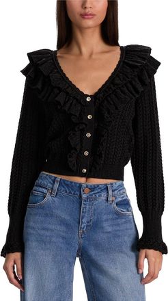 Alice & Olivia Alice + Olivia Eileen Ruffle Wool Cardigan