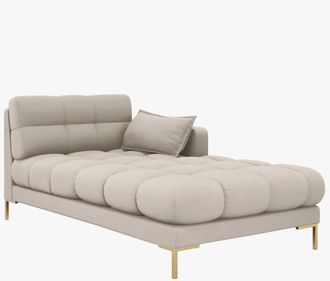 BLOOMINGLOFT Design Chaiselongue Mamaia Strukturstoff Beige